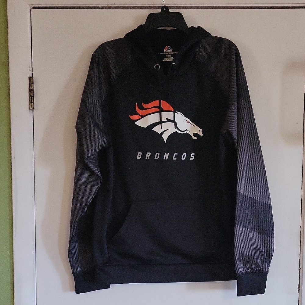 Denver Broncos Black & Gray Hoodie with Orange & White Logo